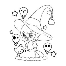 Paper Doll - Little Witch Coloring Page