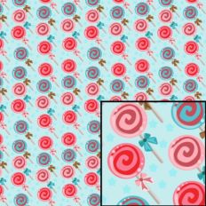 Digital Pattern Paper - Lollipops Blue