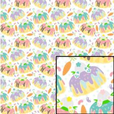 Digital Pattern Paper - Bunny Carrot Cake