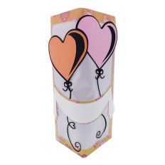 3D - Triangle Box with Heart Balloons