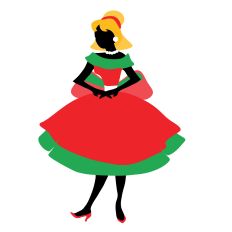 EMBELL - Paper Doll - 1950s Christmas Dress