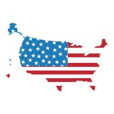 USA Flag Map