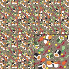 Digital Pattern Paper - Sushi