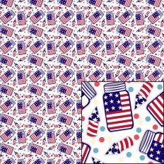 Digital Pattern Paper - Stars and Strips Jars