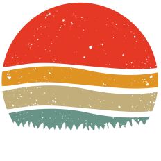 Sunset Wave Circle Distressed