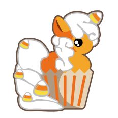 Candy Corn Pony Cupcake