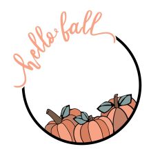 Hello Fall with Pumpkins Circle