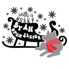 With a Husky by an Open Sleigh
