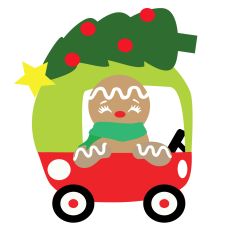 Little Red Christmas Car - Gingerbread