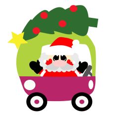 Little Red Christmas Car - Santa