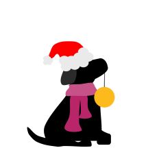 Silhouette Dog Holding Ornament