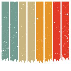 8 Panel Sunset Wave Line Distressed