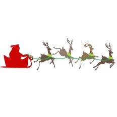 Santa in a Sleigh and Reindeer