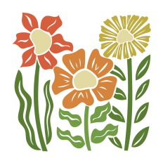 Modern Flowers, Wild Flowers Cut File