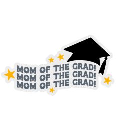 Mom of the Grad Retro Wavy Layered Quote