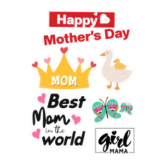 Mother's Day Sticker Bundle | Printable & Cut File for DIY Mom Crafts