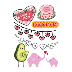 Mother’s Day Sticker Set – Cute Mom Appreciation DIY Sticker Design