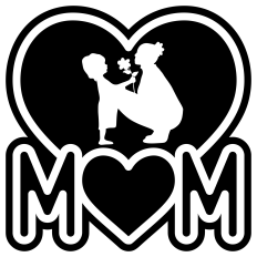 Mom & Child Silhouette – Mother’s Day SVG & Cut File