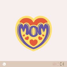 Retro "MOM" Heart SVG for Silhouette