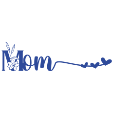 Blue Floral Mom – Sweet Script SVG for Mother’s Day
