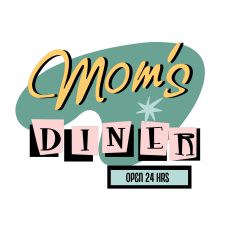 Retro Mom's Diner Word Art