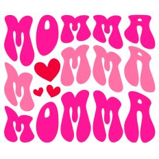 Retro Momma Hearts Word
