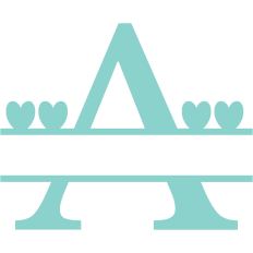 monogram letter a heart