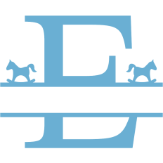 monogram E horse