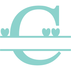 monogram letter C heart