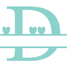 monogram letter D heart