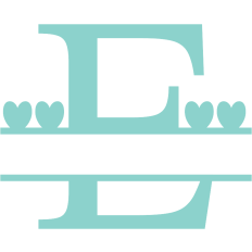 monogram letter E heart