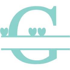 monogram letter  G heart