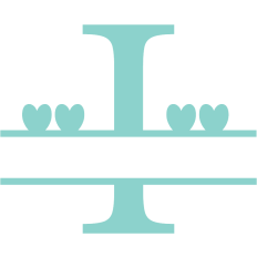 monogram letter I heart