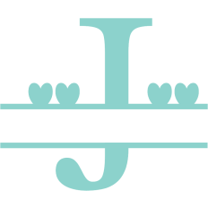 monogram letter J heart