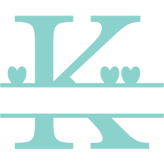 monogram letter K heart