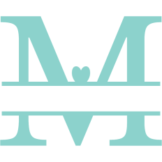 monogram letter M heart