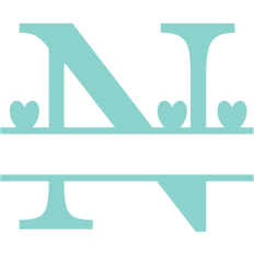 monogram letter N heart