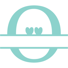 monogram letter O heart