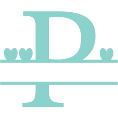 monogram letter P heart