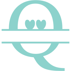 monogram letter Q heart