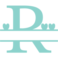 monogram letter R heart