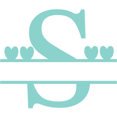 monogram letter S heart