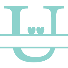 monogram letter U heart