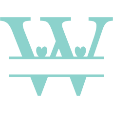 monogram letter W heart
