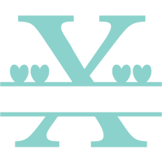 monogram letter X heart