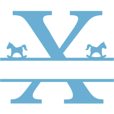 monogram X horse