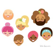 Friendly Faces custom portrait felt pattern