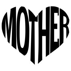 Mother Heart Typography – Mother’s Day, Family & Gift Design for mom