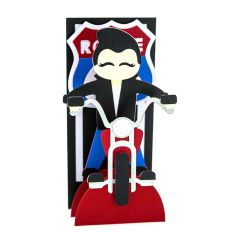 Motorcycle Slice Boy Card