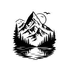 Mountain Landscape with Forest Reflection